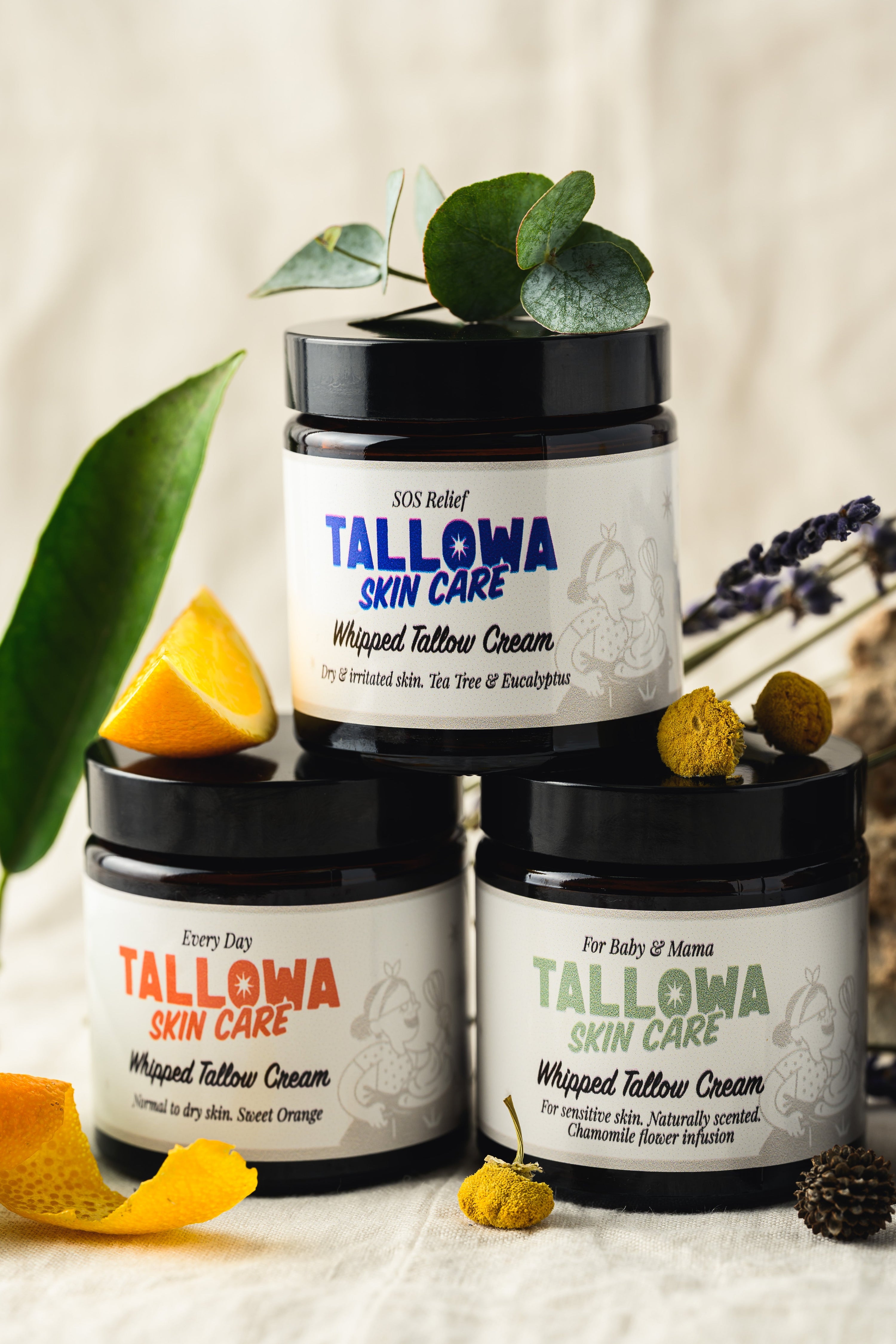 Tallowa beef tallow face moisurisers for dry, irritated or everyday skin