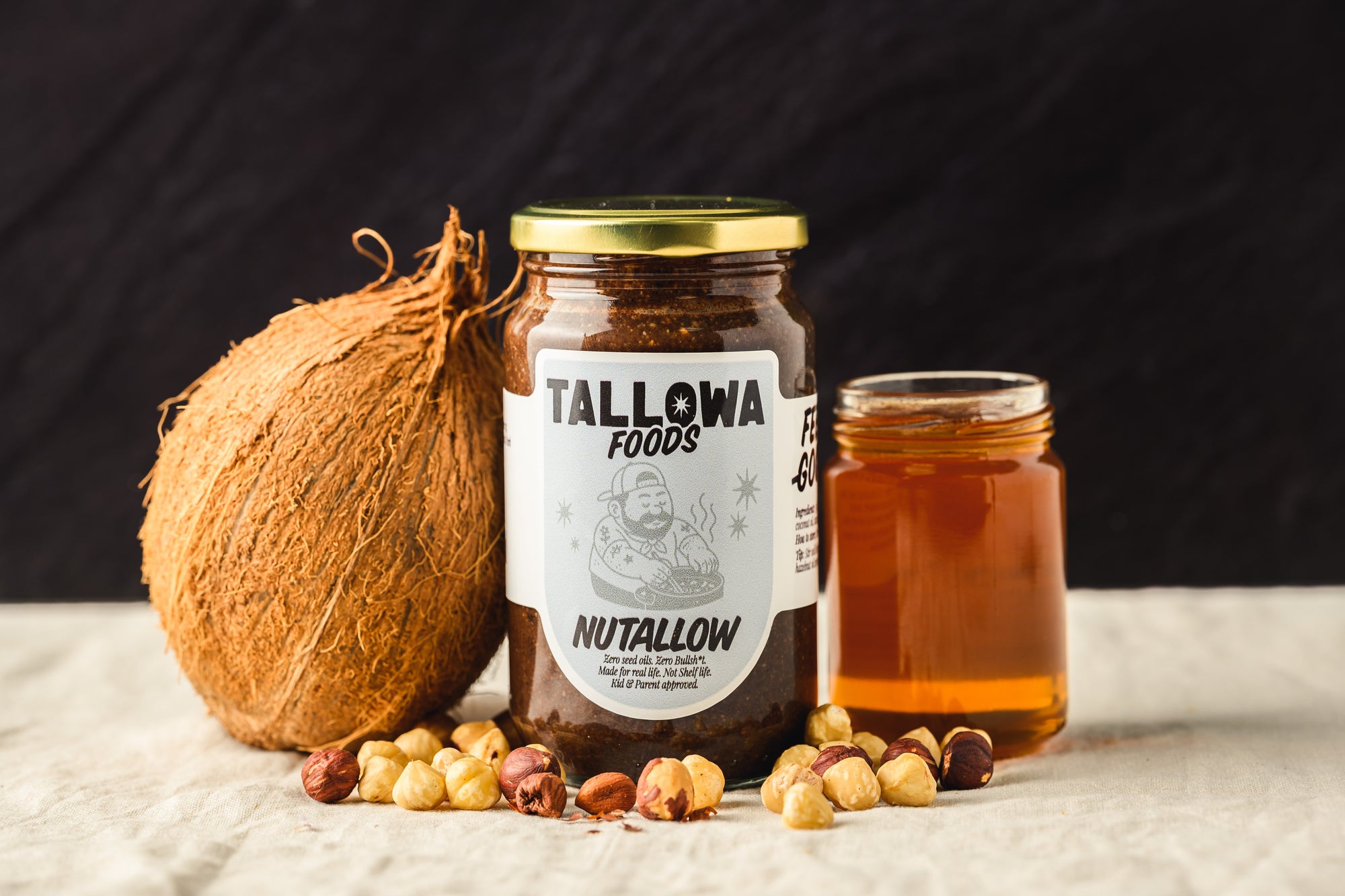 Tallowa Nuttallow hazelnut cacao and honey tallow spread with no seed oils