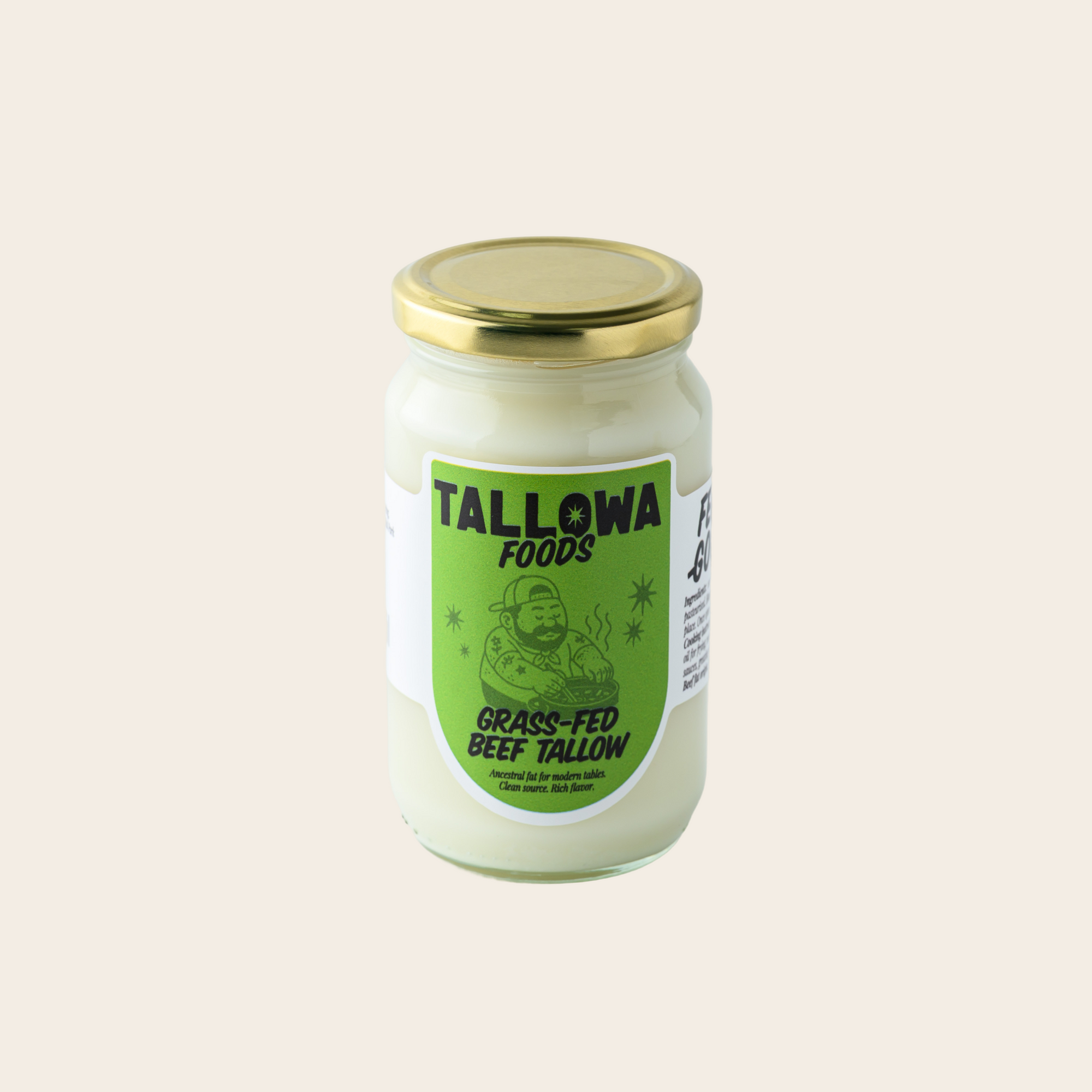 Tallowa grass fed beef tallow cooking fat sourced from the Netherlands