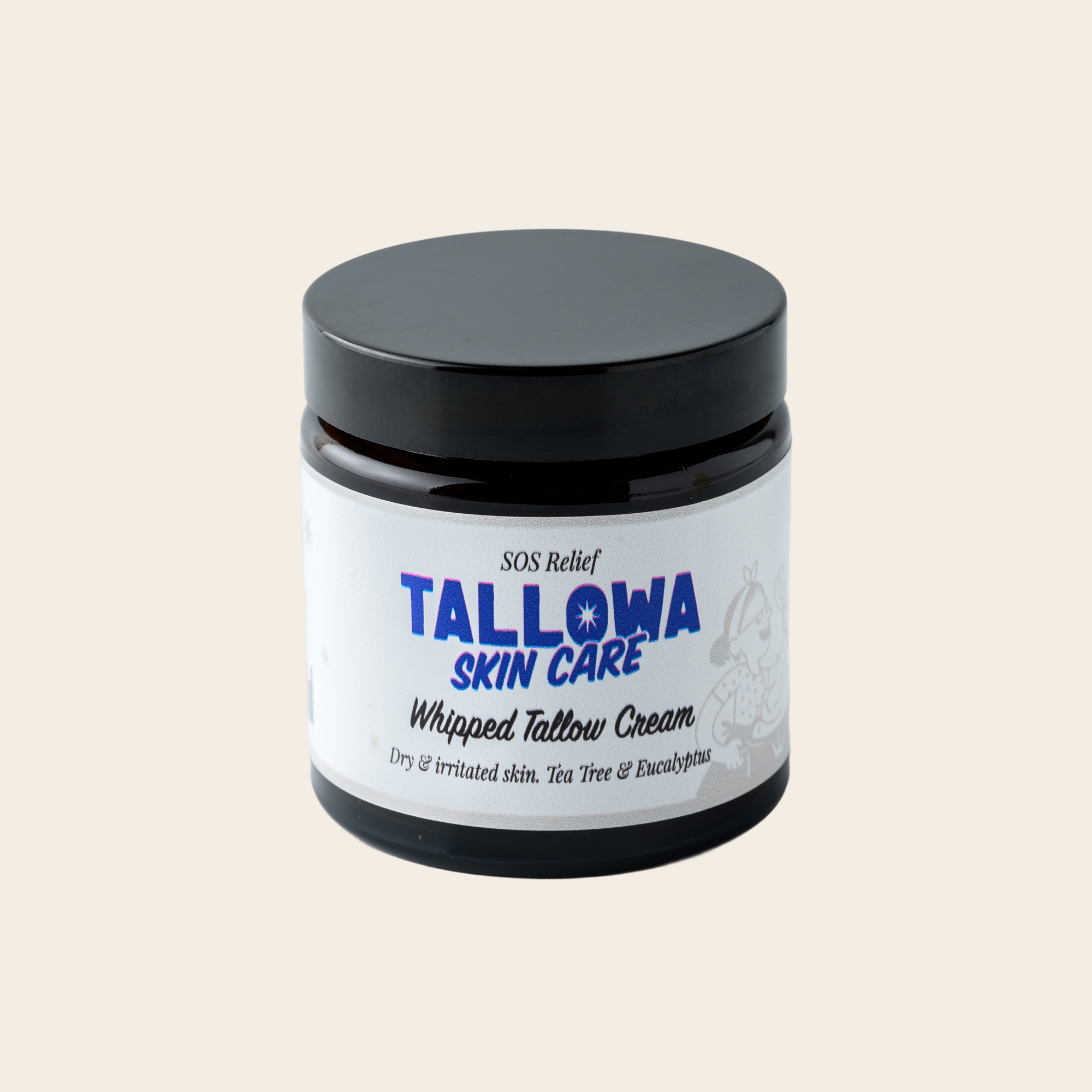 Tallowa SOS Relief grass-fed tallow balm with tea tree and eucalyptus for dry and irritated skin